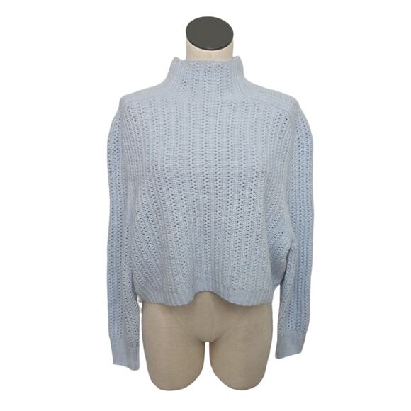 Madewell Sweaters - NWT Madewell‎ Pointelle-Stitch Mockneck Sweater Pale Dawn Blue Size XS NU915